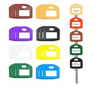 BLPRKOT 24 Pezzi Square Key Covers with Labels, Etichette Chiavi, Colorful Plastic Cover for Standard Flat Keys, Copri Chiavi Colorati, Easy Identification (Multicolor)