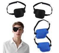 BLPRKOT 4 Pezzi Benda Medica per Occhio, Cinghia Regolabile Occhi Patch Occhi Elastici Seta,Toppe per Occhi Pigri Strabismo Occhio Regolabile Patch Regolabile per Occhio per L'amliopia e lo Strabismo