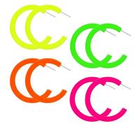 BLPRKOT 4 Pezzi Neon Earrings, Women's Neon Earrings, Neon Earrings, orecchini anni 80, Women's 80's Earrings, Suitable for Masquerade Parties, Carnival, Halloween