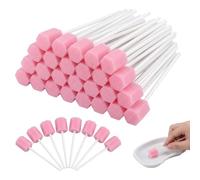 BLPRKOT 50 Pezzi Tamponi Monouso, Spugna per Lgiene Orale Bastoncini per la Pulizia per Bocca, Spugna per Lgiene Orale, Bastoncini per la Pulizia per Bocca per Adulti, Bambini, Animali Domestici（Rosa）