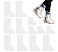 BLPRKOT 8 Pezzi Copriscarpe Pioggia Disposable Waterproof Shoe Covers Disposable Clear Plastic Shoe Covers Non-Slip Rainy Day Shoe Covers 4 Long 4 Short