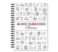BLPRKOT Planner ADHD per Pulizie Casa, Programma Annuale di Organizzazione Domestica con Spirale, Checklist Giornaliera e Settimanale, Formato 28,5x21cm, Bianco