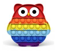 BLPRKOT Pop Bubble Fidget It Toy, Giocattoli Sensory Push, Gioco Antistress Rilassante per Adulti e Bambini, Bomboniere per Feste Regali di Compleanno, Gufo colorato