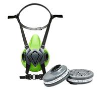 BLS 4500next P3 R D Semimaschera Protettiva in Silicone e 2 Filtri Sostituibili 202 P3 con Attacco a Baionetta b-lock. Per Polveri, Falegnameria, Edilizia, Saldatura e Fai da Te