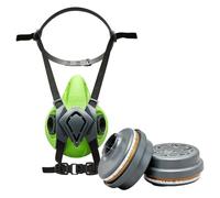 BLS 4600next A2P3 R D Semimaschera Protettiva in Silicone e 2 Filtri Sostituibili 221 A2P3 con Attacco a Baionetta b-lock. Per Gas/Vapori, Polveri, Verniciatura, Stuccatura e Solventi