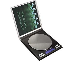 BLscale - Bilancia digitale per CD, bilancia sottile, bilancia da cucina, bilancia tascabile, bilancia per gioielli, 0,01 g, 50 g, display LCD, cover intercambiabile, custodia in pelle, 4 unità di