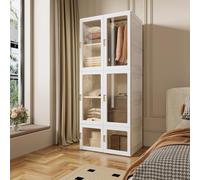 BLSYHDH Armadietto guardaroba camera da letto, armadio moderno, guardaroba, armadio, camera da letto, con 6 ante e 10 vani, 1 asta di sospensione, armadio e ripostiglio per camera da letto, armadio
