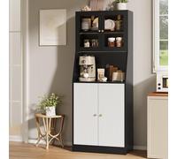 BLSYHDH Credenza, credenza da cucina con 4 ante, armadietto a buffet, credenza, credenza, credenza, armadietto multiuso, mobile da corridoio (nero, 4 ante 1)