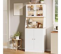 BLSYHDH Credenza, credenza da cucina con 4 ante, armadio a buffet, credenza, credenza, credenza, credenza, armadio multiuso, mobile da corridoio (bianco, 4 ante 1)