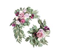 BLSYHDH Set di Fiori per Arco Nuziale, Set di 2 Fiori Finti per Benvenuto, Fiore di Fascia per Arco di Simulazione, Fiori Artificiali per la Cerimonia della Festa di Nozze Decorazione(#Purple)