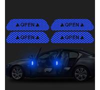 (blu) 4 pezzi/set di nastri riflettenti per auto, segnali di avvertimento, illuminazione di sicurezza