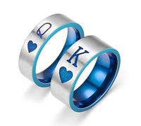 Blu,6=16mm,2 pz acciaio titanio K Q anelli di coppia, anello dimagrante, perdere peso brucia grassi anello di moda