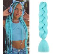 Blu Acqua Extension Per Treccine Africane 24" Kanekalon Treccia Capelli Ombre Jumbo Extension Capelli Fibra Sintetica Treccia Di Scatola Crochet Twist Intrecciare