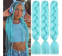 Blu Acqua Extension Per Treccine Africane 24" Kanekalon Treccia Capelli Ombre Jumbo Extension Capelli Fibra Sintetica Treccia Di Scatola Crochet Twist Intrecciare