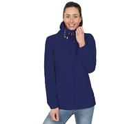 Blu Apparel - Giacca impermeabile da donna con cappuccio, antivento, per escursioni, passeggiate, giacca primaverile, Marina Militare, 48