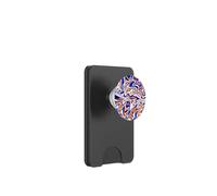 Blu Arancione Bianco Disegno Astratto Modello Tie Dye PopSockets PopWallet per MagSafe
