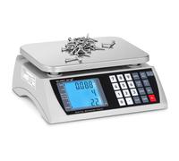 Blu, Argento, Bianco Bilancia contapezzi - 30 kg / 1 g - 22,3 x 17,4 cm - Batteria 72 h - LCD | Steinberg Systems