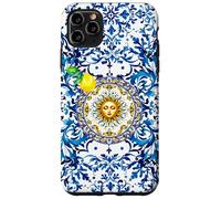 Blu barocco siciliano sole limone arte Custodia per iPhone 11 Pro Max