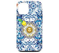 Blu barocco siciliano sole limone arte Custodia per iPhone 12/12 Pro