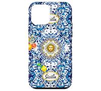 Blu barocco siciliano sole limone arte Custodia per iPhone 12 mini