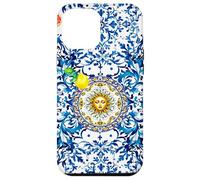 Blu barocco siciliano sole limone arte Custodia per iPhone 12 Pro Max