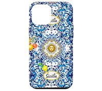 Blu barocco siciliano sole limone arte Custodia per iPhone 12 Pro Max