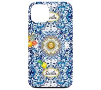 Blu barocco siciliano sole limone arte Custodia per iPhone 13