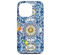 Blu barocco siciliano sole limone arte Custodia per iPhone 13 Pro