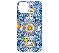 Blu barocco siciliano sole limone arte Custodia per iPhone 14 Plus