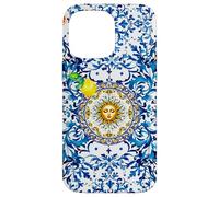 Blu barocco siciliano sole limone arte Custodia per iPhone 14 Pro Max