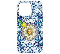 Blu barocco siciliano sole limone arte Custodia per iPhone 15 Pro Max