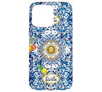 Blu barocco siciliano sole limone arte Custodia per iPhone 15 Pro Max