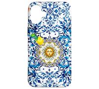 Blu barocco siciliano sole limone arte Custodia per iPhone 16 Plus