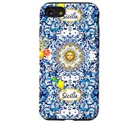 Blu barocco siciliano sole limone arte Custodia per iPhone SE (2020) / 7/8