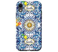 Blu barocco siciliano sole limone arte Custodia per iPhone XR