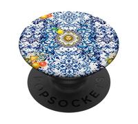Blu barocco siciliano sole limone arte PopSockets PopGrip Adesivo