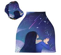 Blu Bellezza Meteora Desiderio Stella Cielo Auto per Bambini Passeggino Tettoia Copri Seggiolino Copertura Infermieristica per L'Allattamento Al Seno All-In-1 Morbido Traspirante Elastica Tettuccio