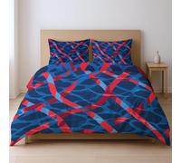 Blu Bellissima Arte Moderna Geometrica Astratta Set Di Piumoni Morbido CopriPiumino Con Federa Adatto Ai Giovani 220 x 240cm Set Da Tre Pezzi