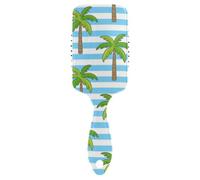 Blu Bianco A Righe Di Cocco Palma amichevole massaggio capelli Progettato spazzola per capelli ricci con manico ergonomico cepillo para peinar