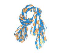 Blu Bianco A Righe Sea Star Lungo fazzoletto da collo sciarpa di seta calda per dormire per Natale sciarpa bufandas para mujer para frio
