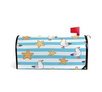 Blu Bianco A Righe Stella Marina Gabbiano Decorativo Casella Postale copre magnetico per il giorno della memoria carino giorno di San Patrizio copertura cassetta postale dimensioni standard Caja de