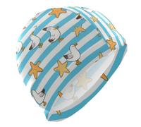 Blu Bianco A Strisce Stelle Marine Gabbiano Grande Nuoto per Calvo Capelli Corti Impermeabile Nuoto per le Donne Protezione Dei Capelli e Riduzione Della Resistenza Gorro de Natacion para hombre