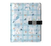 Blu Bianco Polar Bears cuoio foderato quaderni spirale notebook portatile college regola per la pianificazione 6.7x9.2