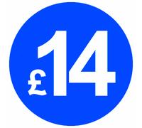£ Blu Brillante Price Stickers - 20mm