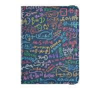 Blu Cartoon Formule matematiche Porta passaporto e carta di vaccino Combo per viaggio Portafoglio Combo Badge ID Vaccino Card Holder Portafoglio per le donne Impermeabile