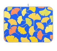 Blu Cartoon Ginkgo Foglie Contatore della Cucina Accessori Piatto Asciugatrice stuoia Piatto stuoia di essiccazione Cucina mat Grande 18 x 24