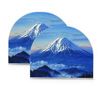 Blu Cartoon Montagna Paesaggio Acrilico Portatovaglioli Oro per Bagno, Ristorante Freestanding Portatovaglioli per Cucina Home Decor