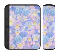 Blu chiaro e rosa fiori del viole del pensiero 2 Pack seggiolino auto supporto collo più comfort guida per aereo forro para cinturon de segurida