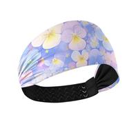 Blu chiaro e rosa viole del pensiero fiori umidità traspirante donne fasce per capelli elastici per capelli per calcio tennis allenamenti cintas para el pelo de mujer