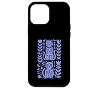 Blu Cielo Folk Art Gatti Scandinavo Boho Custodia per iPhone 12 Pro Max
